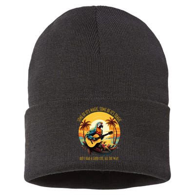 Some Of It's Magic Some Of It's Tragic Parrot Funny Sustainable Knit Beanie