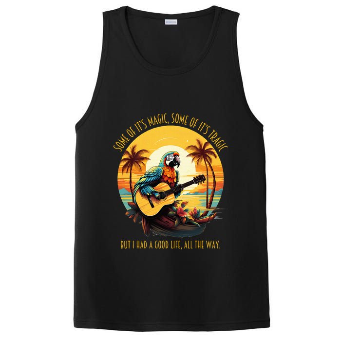 Some Of It's Magic Some Of It's Tragic Parrot Funny PosiCharge Competitor Tank