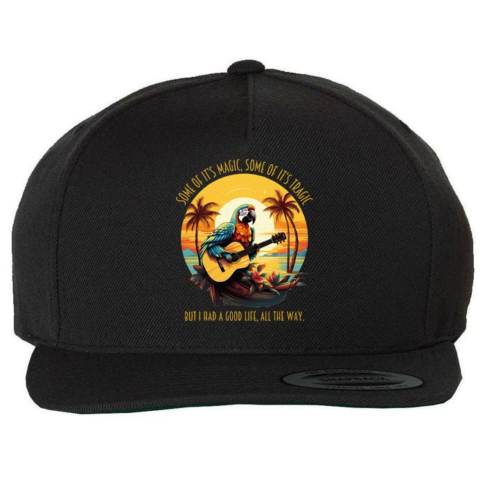 Some Of It's Magic Some Of It's Tragic Parrot Funny Wool Snapback Cap