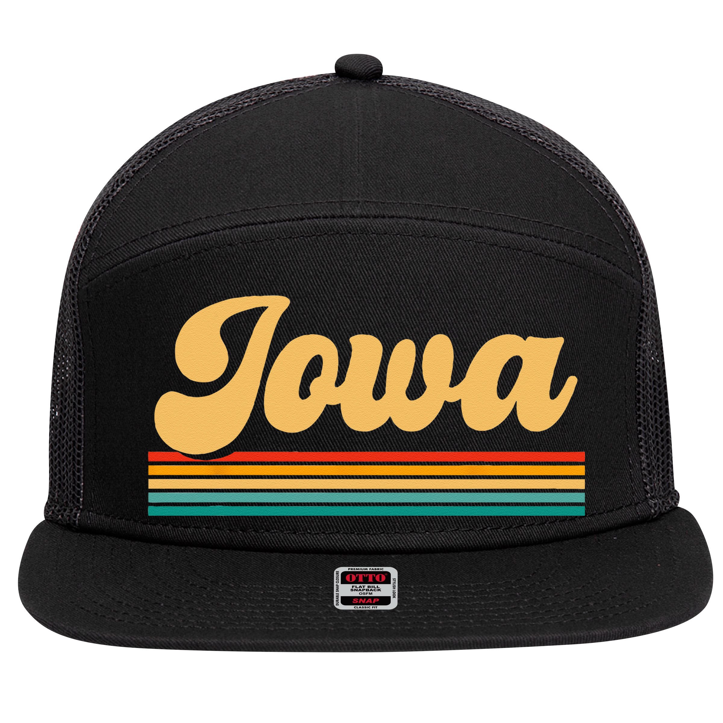 State Of Iowa 7 Panel Mesh Trucker Snapback Hat