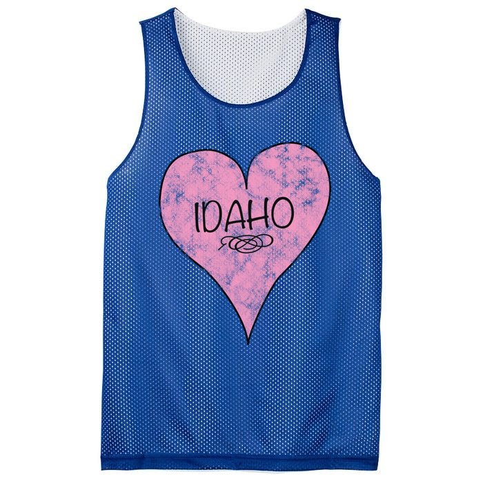 State Of Idaho Retro Vintage Heart Cool Gift Mesh Reversible Basketball Jersey Tank