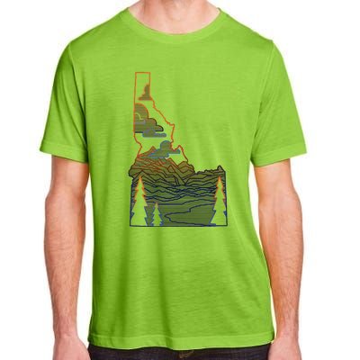 State Of Idaho Mountains Lakes And Trees Adult ChromaSoft Performance T-Shirt