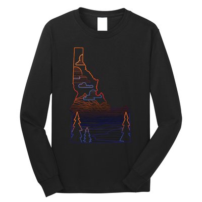 State Of Idaho Mountains Lakes And Trees Long Sleeve Shirt