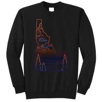 State Of Idaho Mountains Lakes And Trees Sweatshirt