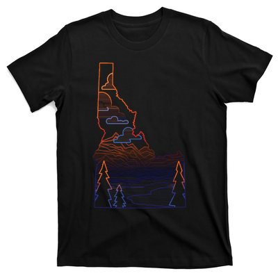 State Of Idaho Mountains Lakes And Trees T-Shirt