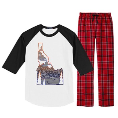 State Of Idaho Mountains Lakes And Trees Raglan Sleeve Pajama Set