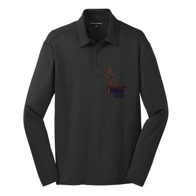 State Of Idaho Mountains Lakes And Trees Silk Touch Performance Long Sleeve Polo