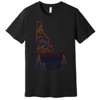 State Of Idaho Mountains Lakes And Trees Premium T-Shirt