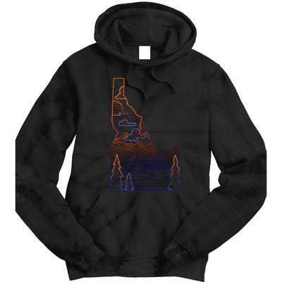 State Of Idaho Mountains Lakes And Trees Tie Dye Hoodie