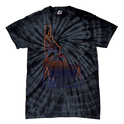 State Of Idaho Mountains Lakes And Trees Tie-Dye T-Shirt