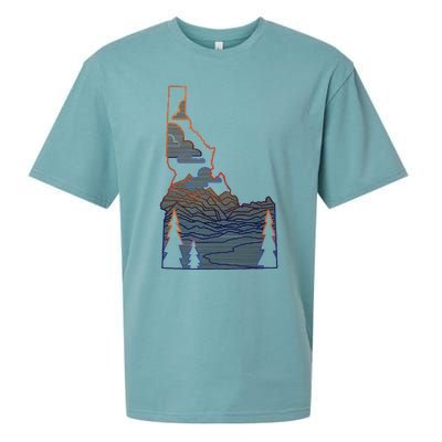 State Of Idaho Mountains Lakes And Trees Sueded Cloud Jersey T-Shirt