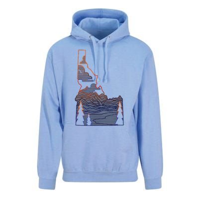 State Of Idaho Mountains Lakes And Trees Unisex Surf Hoodie