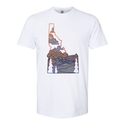 State Of Idaho Mountains Lakes And Trees Softstyle CVC T-Shirt