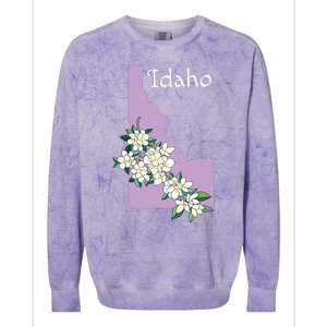 State Of Idaho Syringa Flower Colorblast Crewneck Sweatshirt