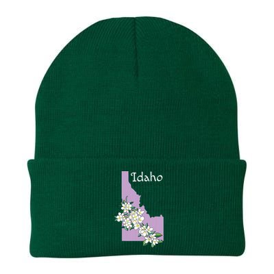 State Of Idaho Syringa Flower Knit Cap Winter Beanie