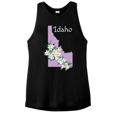 State Of Idaho Syringa Flower Ladies PosiCharge Tri-Blend Wicking Tank