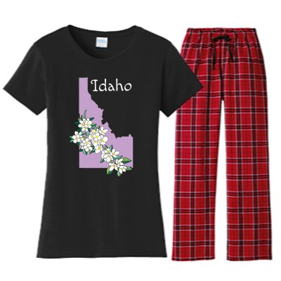 State Of Idaho Syringa Flower Women's Flannel Pajama Set