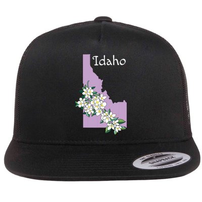 State Of Idaho Syringa Flower Flat Bill Trucker Hat