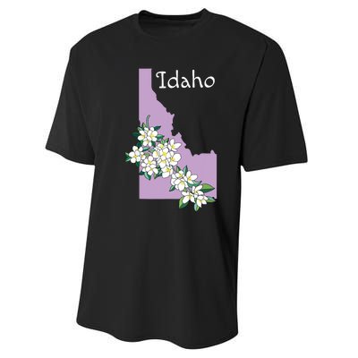 State Of Idaho Syringa Flower Performance Sprint T-Shirt