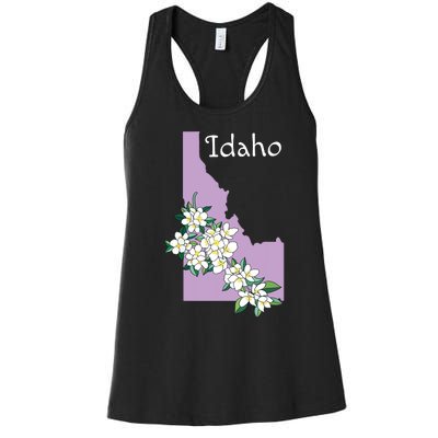 State Of Idaho Syringa Flower Women's Racerback Tank