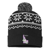 State Of Idaho Syringa Flower USA-Made Snowflake Beanie