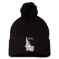 State Of Idaho Syringa Flower Pom Pom 12in Knit Beanie