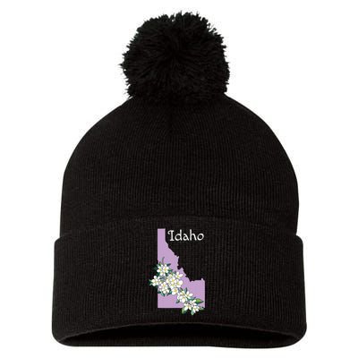 State Of Idaho Syringa Flower Pom Pom 12in Knit Beanie