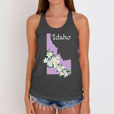 State Of Idaho Syringa Flower Women's Knotted Racerback Tank