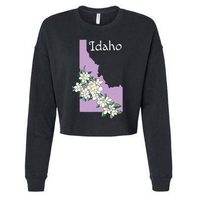 State Of Idaho Syringa Flower Cropped Pullover Crew