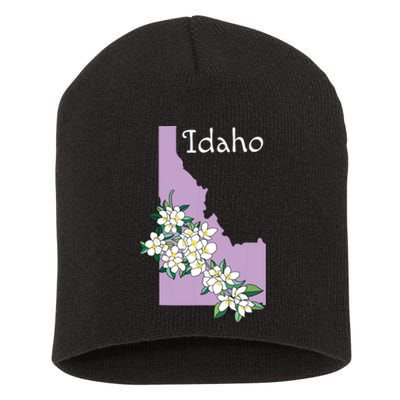 State Of Idaho Syringa Flower Short Acrylic Beanie