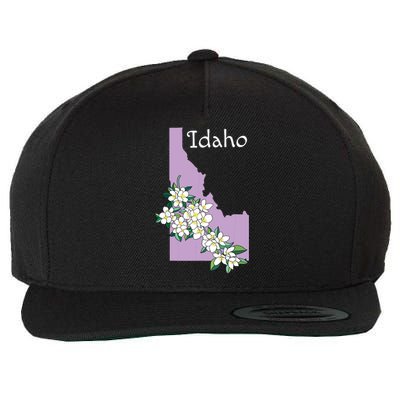 State Of Idaho Syringa Flower Wool Snapback Cap