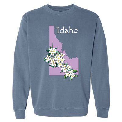 State Of Idaho Syringa Flower Garment-Dyed Sweatshirt