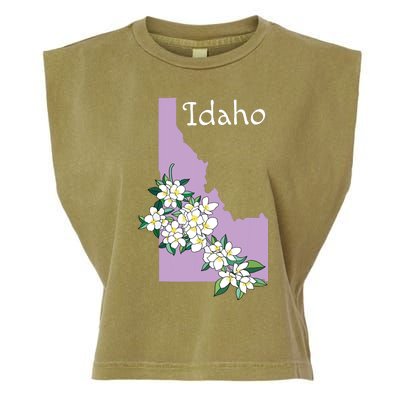 State Of Idaho Syringa Flower Garment-Dyed Women's Muscle Tee