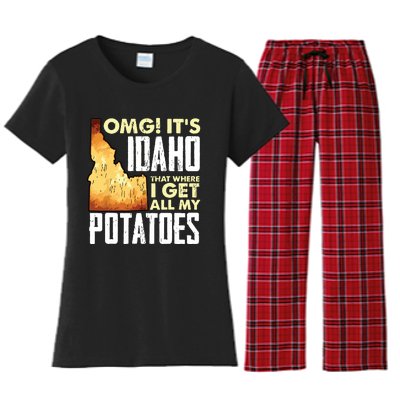 State Of Idaho Thats Where I Get All My Potatoes Women's Flannel Pajama Set