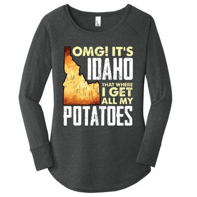 State Of Idaho Thats Where I Get All My Potatoes Women's Perfect Tri Tunic Long Sleeve Shirt