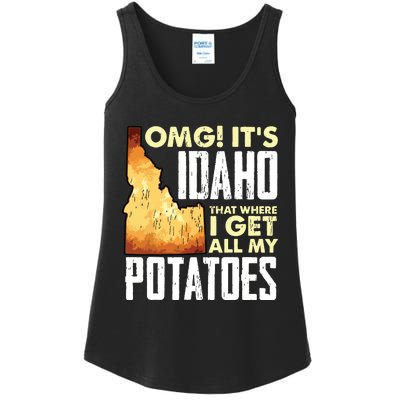 State Of Idaho Thats Where I Get All My Potatoes Ladies Essential Tank