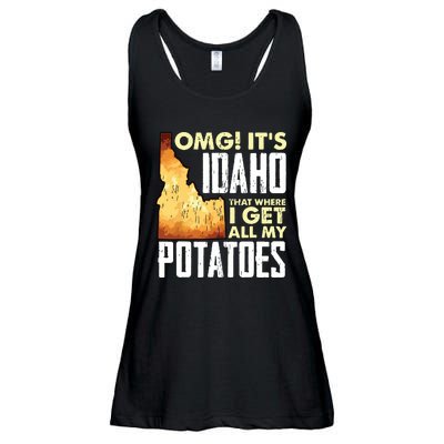 State Of Idaho Thats Where I Get All My Potatoes Ladies Essential Flowy Tank