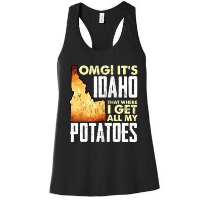 State Of Idaho Thats Where I Get All My Potatoes Women's Racerback Tank