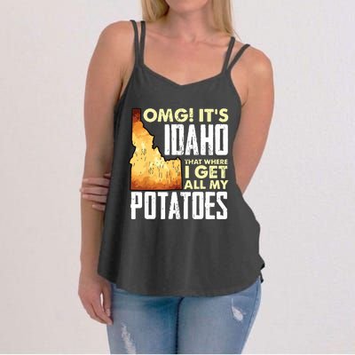 State Of Idaho Thats Where I Get All My Potatoes Women's Strappy Tank