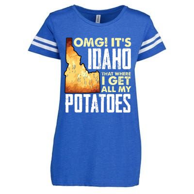 State Of Idaho Thats Where I Get All My Potatoes Enza Ladies Jersey Football T-Shirt