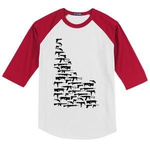 State Of Idaho Made Up Of Guns 2nd Amendment Kids Colorblock Raglan Jersey