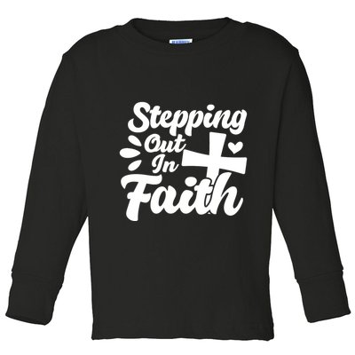 Strpping Out In Faith Toddler Long Sleeve Shirt