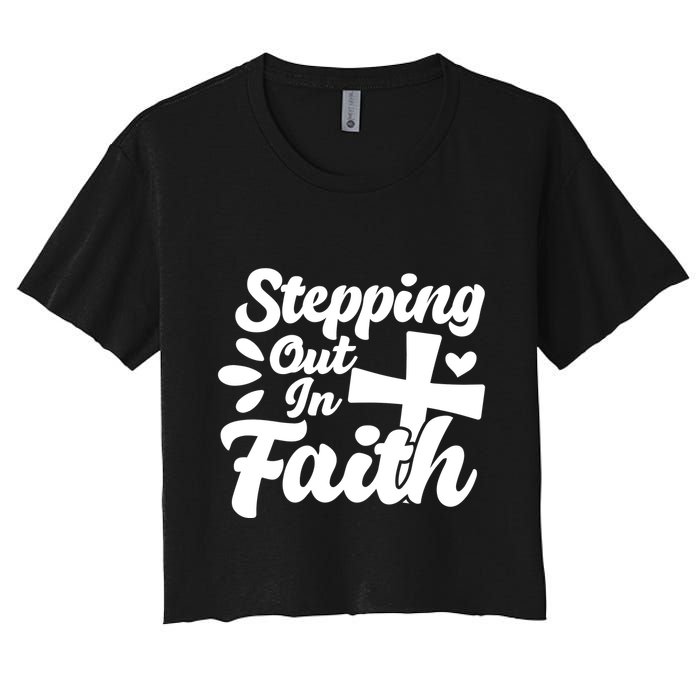 Strpping Out In Faith Women's Crop Top Tee