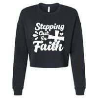 Strpping Out In Faith Cropped Pullover Crew