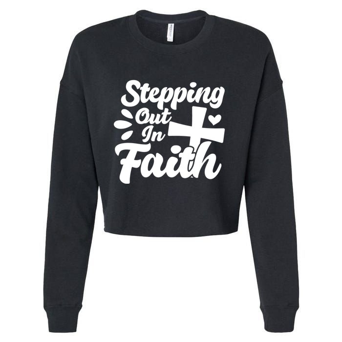 Strpping Out In Faith Cropped Pullover Crew