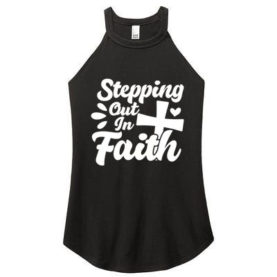 Strpping Out In Faith Women's Perfect Tri Rocker Tank
