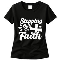 Strpping Out In Faith Womens T-Shirt