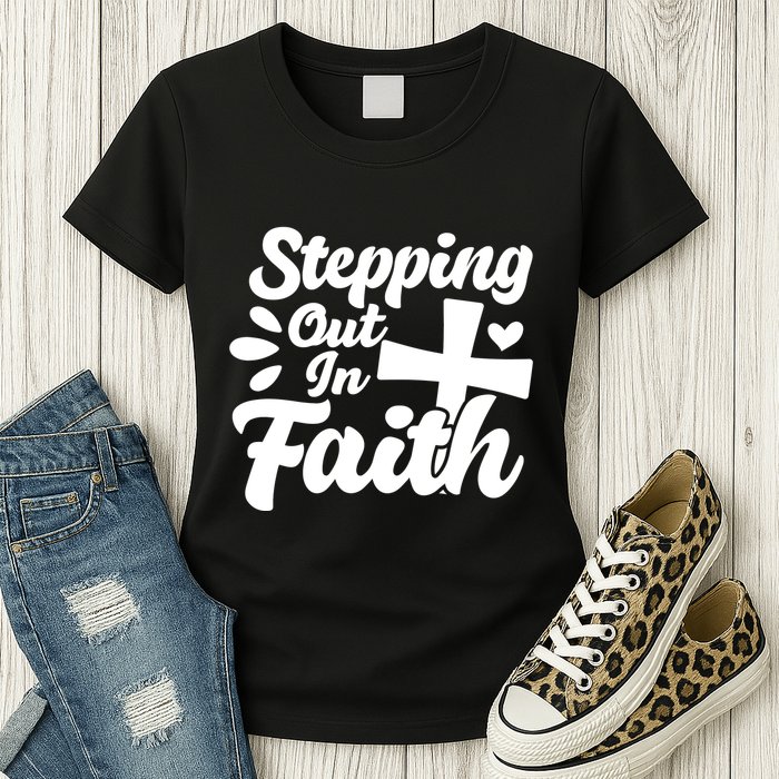 Strpping Out In Faith Womens T-Shirt