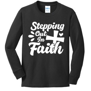 Strpping Out In Faith Kids Long Sleeve Shirt