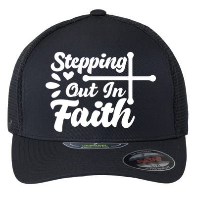 Strpping Out In Faith Flexfit Unipanel Trucker Cap